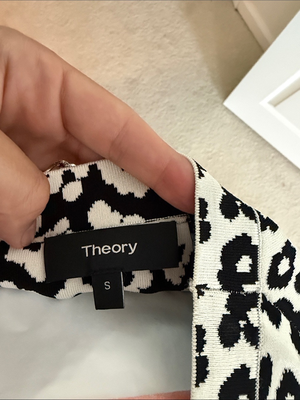Theory Black and White Leopard Print Tank - Picture 2 of 4